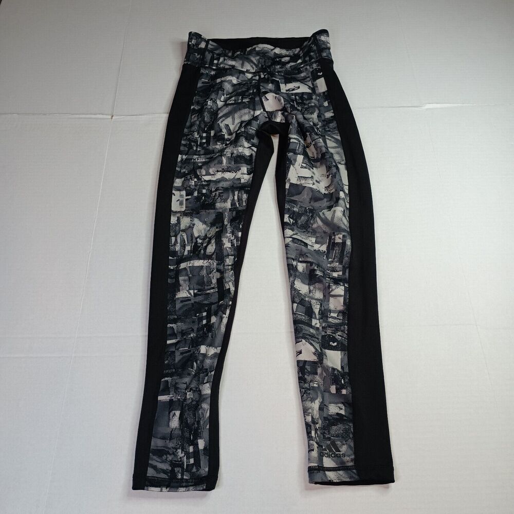 Adidas Pants Women's S Small Black Gray Tight Capri Legging‎ Climalite Ladies